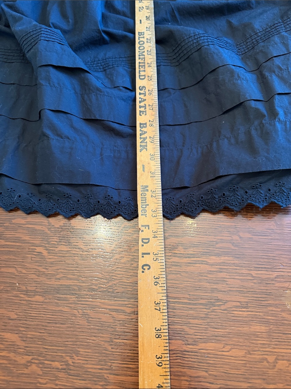 Quince Black Tiered Midi Skirt with Lace Trim - Picture 8 of 11